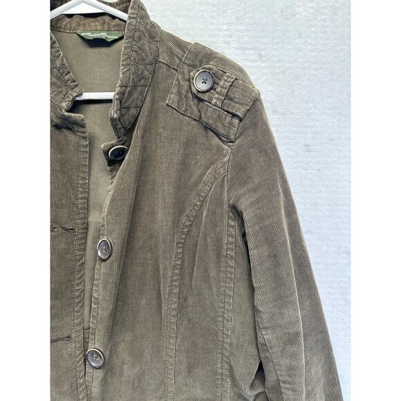 Eddie Bauer Woman Size L Brown Corduroy Jacket Button Up Pockets Blazer - Picture 5 of 11